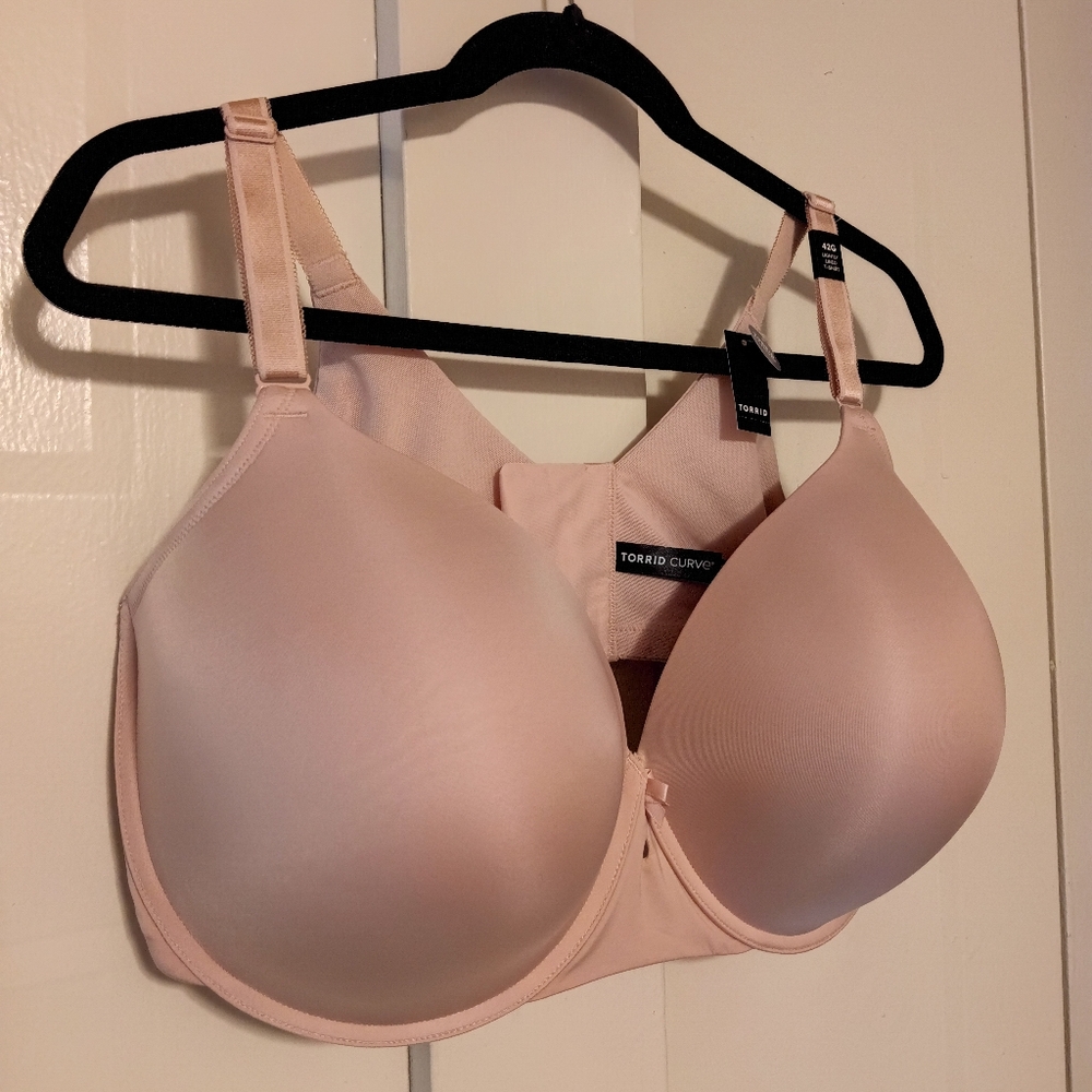 NWT Torrid Curve Women Bra 42G Beige T Shirt Lined Underwire Adjustable Straps